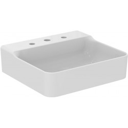 Lavabo CONCA 500x450x165mm, sablé blanc 3 trous robinet, sans trop-plein IDEAL STANDARD