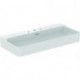 Lavabo CONCA 1000x450x165mm, sablé blanc 3 trous robinetterie, avec trop-plein IDEAL STANDARD