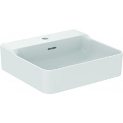 Lavabo CONCA 500x450x165mm blanc 1 trou robinetterie, avec trop-plein IDEAL STANDARD