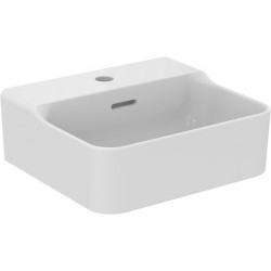 Lave-mains CONCA 400x350x165mm blanc avec trou pour robinet IdealPlus 1 avec trop-plein IDEAL STANDARD