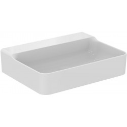 Lavabo CONCA 600x450x165mm blanc sans trou pour robinet, sans trop-plein IDEAL STANDARD
