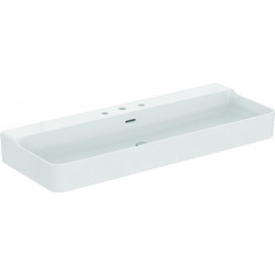 Lavabo CONCA 1200x450x165mm blanc avec robinetterie IdealPlus 3, avec trop-plein IDEAL STANDARD