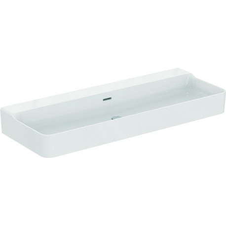 Lavabo CONCA 1200x450x165mm blanc avec IdealPlus sans trou pour robinet, avec trop-plein IDEAL STANDARD