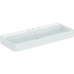 Lavabo CONCA 1200x450x165mm blanc 3 trous robinet, sans trop-plein IDEAL STANDARD