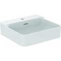 Lavabo CONCA 500x450x165mm, sablé blanc avec trou pour robinet IdealPlus 1, avec trop-plein IDEAL STANDARD