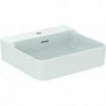 Lavabo CONCA 500x450x165mm, sablé blanc avec trou pour robinet IdealPlus 1, avec trop-plein IDEAL STANDARD