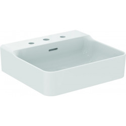 Lavabo CONCA 500x450x165mm, poncé blanc avec robinetterie IdealPlus 3, avec trop-plein IDEAL STANDARD