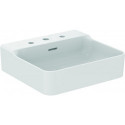 Lavabo CONCA 500x450x165mm, poncé blanc avec robinetterie IdealPlus 3, avec trop-plein IDEAL STANDARD