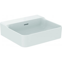 Lavabo CONCA 500x450x165mm, sablé blanc sans trou pour robinetterie, avec trop-plein IDEAL STANDARD