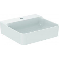 Lavabo CONCA 500x450x165mm, sablé blanc 1 trou robinet, sans trop-plein IDEAL STANDARD