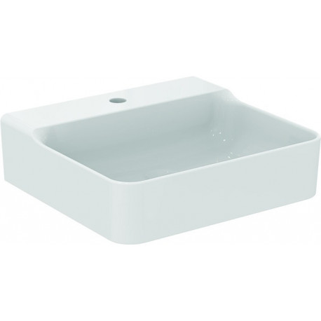 Lavabo CONCA 500x450x165mm, sablé blanc 1 trou robinet, sans trop-plein IDEAL STANDARD