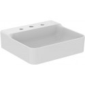 Lavabo CONCA 500x450x165mm, sablé blanc 3 trous robinet, sans trop-plein IDEAL STANDARD