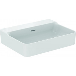 Lavabo CONCA 600x450x165mm, sablé blanc avec IdealPlus sans trou pour robinet, avec trop-plein IDEAL STANDARD