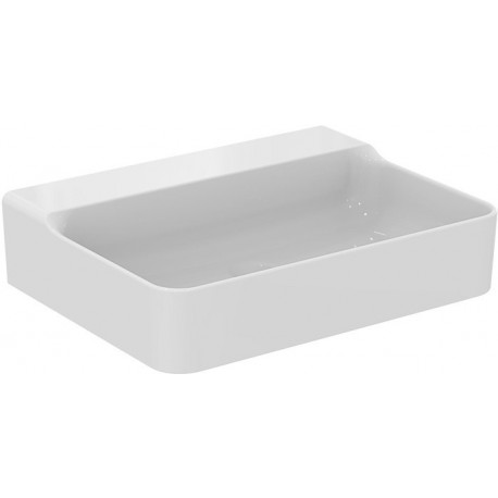 Lavabo CONCA 600x450x165mm, sablé blanc avec IdealPlus sans trou pour robinet, avec trop-plein IDEAL STANDARD