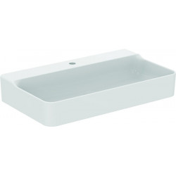 Lavabo CONCA 800x450x165mm, sablé blanc avec trou robinet IdealPlus 1, sans trop-plein IDEAL STANDARD