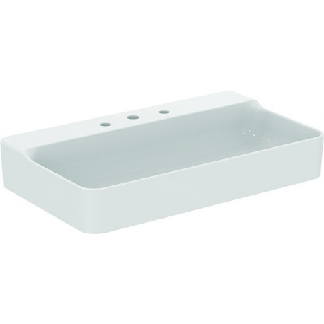 Lavabo CONCA 800x450x165mm, poncé blanc avec robinetterie IdealPlus 3, sans trop-plein IDEAL STANDARD