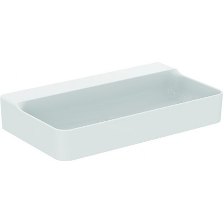 Lavabo CONCA 800x450x165mm, sablé blanc avec IdealPlus, sans trou pour robinet, sans trop-plein IDEAL STANDARD