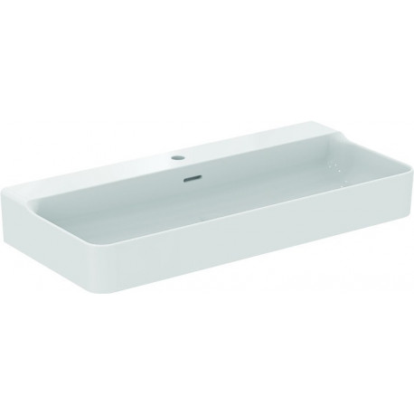 Lavabo CONCA 1000x450x165mm, sablé blanc avec trou robinet IdealPlus 1 avec trop-plein IDEAL STANDARD