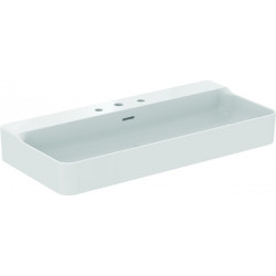 Lavabo CONCA 1000x450x165mm, sablé blanc avec trous pour robinetterie IdealPlus 3, avec trop-plein IDEAL STANDARD