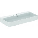 Lavabo CONCA 1000x450x165mm, sablé blanc avec trous pour robinetterie IdealPlus 3, avec trop-plein IDEAL STANDARD