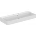 Lavabo CONCA 1200x450x165mm, sablé blanc 2 trous robinetterie, avec trop-plein IDEAL STANDARD
