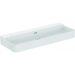 Lavabo CONCA 1200x450x165mm blanc avec IdealPlus sans trou pour robinet, avec trop-plein IDEAL STANDARD