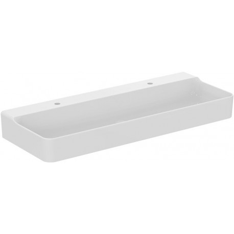 Lavabo CONCA 1200x450x165mm blanc avec robinetterie IdealPlus 2, sans trop-plein IDEAL STANDARD