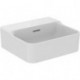 Lave-mains CONCA 400x350x165mm, sablé blanc avec IdealPlus sans trou pour robinet avec trop-plein IDEAL STANDARD
