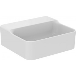 Lave-mains CONCA 400x350x165mm, poncé blanc avec IdealPlus, sans trou pour robinet, sans trop-plein IDEAL STANDARD