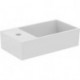 Lave-mains EXTRA 450x250x150mm, tablette gauche blanc avec trou pour robinet IdealPlus 1 avec trop-plein IDEAL STANDARD