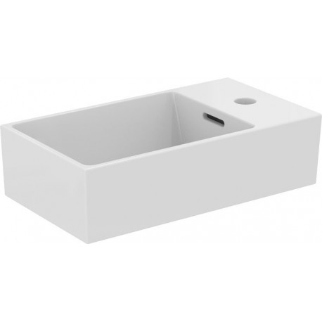 Lave-mains EXTRA 450x250x150mm, poncé blanc avec IdealPlus 1 HL, avec ÜL, étagère à droite IDEAL STANDARD