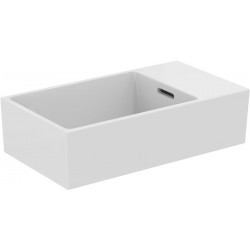 Lave-mains EXTRA 450x250x150mm, tablette à droite, blanc, sans trou pour robinet, avec trop-plein, sablé IDEAL STANDARD