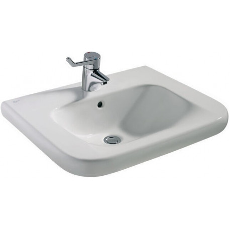 Lavabo CONTOUR 21 accessible en fauteuil roulant 650 x 555 x 175 mm blanc IDEAL STANDARD