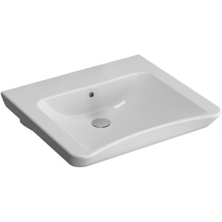 Lavabo S20 600 x 545/510 mm sans trou pour robinetterie, avec trop-plein blanc VITRA