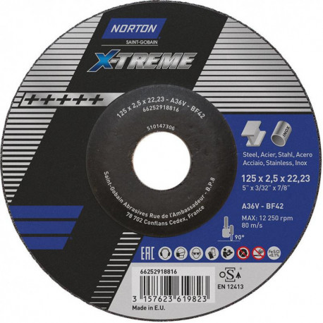 Disque à tronçonner X-Treme 125x25 T42