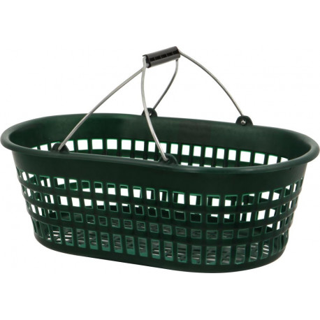 Panier de jardin 15 kg vert ovale avec double poignée rabattable