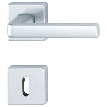 Jeu de rosaces Dublin 1124 / 843KV / 843KVS aluminium F1 angulaire OB DIN gauche / droite D / D HOPPE