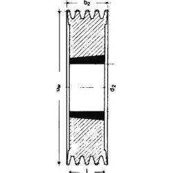 Keilrillenscheibe SPB/17 4-rillig 160 mmSTRECKE Taper-Buchse 2517