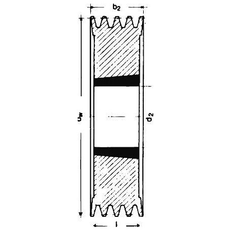 Keilrillenscheibe SPB/17 4-rillig 160 mmSTRECKE Taper-Buchse 2517