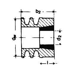 Keilrillenscheibe SPZ/10 2-rillig 50 mm STRECKE Taper-Buchse 1008
