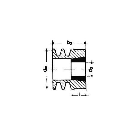 Keilrillenscheibe SPZ/10 1-rillig 60 mm STRECKE Taper-Buchse 1008