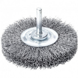 Brosse ronde sur tige fil d'acier 60x0,3mm 