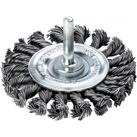 Brosse ronde sur tige fil d'acier 75x0,5mm 