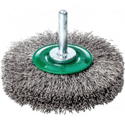 Brosse ronde V4A ondulé avec tige 70x10x0,3mm 