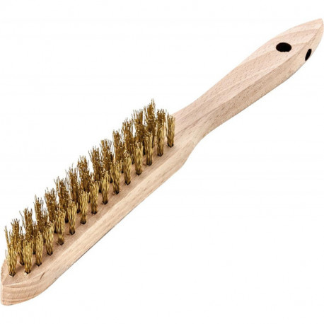 Brosse métallique à main, laiton, ondulé 0,35mm 3-rangs 