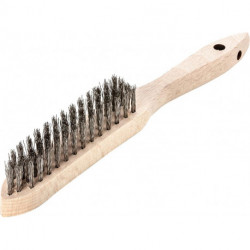 Brosse métallique fil inox, ondulé 0,35mm 4-rangs 
