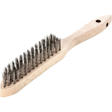 Brosse métallique fil inox, ondulé 0,35mm 4-rangs 