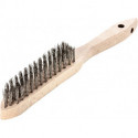 Brosse métallique fil inox, ondulé 0,35mm 4-rangs 