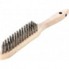 Brosse métallique fil inox, ondulé 0,35mm 4-rangs 