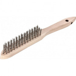 Brosse métallique fil inox, ondulé 0,35mm 3-rangs 